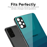 Green Triangle Pattern Glass Case for Oppo F27 Pro Plus