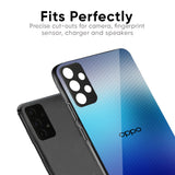 Blue Rhombus Pattern Glass Case for Oppo F27 Pro Plus