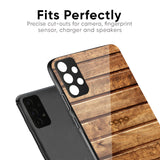 Wooden Planks Glass Case for Oppo F27 Pro Plus