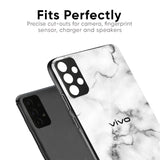 Satin White Marble Glass Case for Vivo Y300 5G