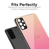 Pastel Pink Gradient Glass Case For Vivo V30e