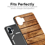 Wooden Planks Glass Case for Nothing Phone 2a 5G