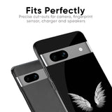 White Angel Wings Glass Case for Google Pixel 8A