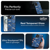 Blue Cheetah Glass Case for iPhone 16 Plus