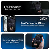 Angry Black Leopard Glass Case for iPhone X