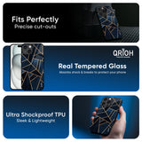 Abstract Tiles Glass Case for iPhone 16 Pro