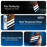 Bold Stripes Glass Case for iPhone 16 Plus