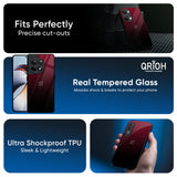 Wine Red Glass Case For OnePlus Nord 4 5G