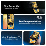 Yellow Racing Car Glass Case for Oppo F11 Pro