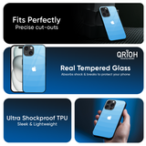 Wavy Blue Pattern Glass Case for Apple iPhone 16e