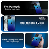 Blue Rhombus Pattern Glass Case for Apple iPhone 16e