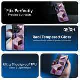 Purple Rhombus Marble Glass Case for OnePlus 13R 5G