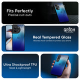 Blue Rhombus Pattern Glass Case for OnePlus 13R 5G