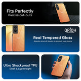 Orange Curve Pattern Glass Case for Oppo Find x8 Pro