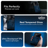 Dark Blue Grunge Glass Case for Samsung Galaxy S25 5G