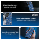 Blue Cheetah Glass Case for Samsung Galaxy F15 5G