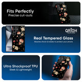 Black Spring Floral Glass Case for Samsung Galaxy A16 5G