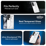 Modern White Marble Glass Case for Samsung Galaxy S25 Ultra 5G