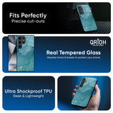 Blue Golden Glitter Glass Case for Samsung Galaxy A16 5G