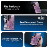 Purple Gold Marble Glass Case for Samsung Galaxy M55s