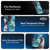 Turquoise Geometrical Marble Glass Case for Samsung Galaxy A16 5G