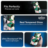 Seamless Green Marble Glass Case for Samsung Galaxy M55s