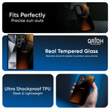 Orange Black Fusion Glass Case for Samsung Galaxy S25 Ultra 5G