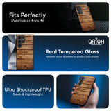 Wooden Planks Glass Case for Samsung Galaxy A16 5G