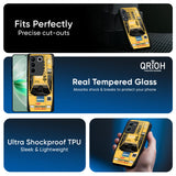 Yellow Racing Car Glass Case for Vivo X50 Pro