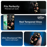 Black Spring Floral Glass Case for Vivo Y300 5G