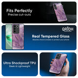 Purple Gold Marble Glass Case for IQOO Z9s Pro 5G