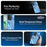 Vibrant Blue Marble Glass Case for IQOO Z9s Pro 5G