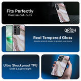 Pink & Gold Gllitter Marble Glass Case for IQOO Z9s Pro 5G