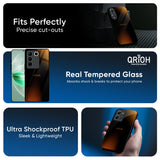 Orange Black Fusion Glass Case for Vivo Y300 5G