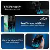 Teal Flames Glass Case for Vivo T3 Pro 5G