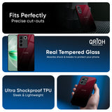 Wine Red Glass Case For Vivo Y300 5G