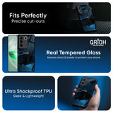 Polygonal Blue Box Glass Case For Vivo Y300 5G