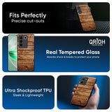 Wooden Planks Glass Case for IQOO Z9s Pro 5G