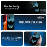 Cyan Bat Glass Case for Redmi Note 14 5G