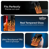 Fire Flame Glass Case for Redmi Note 14 Pro Plus 5G