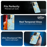 Travel Map Glass Case for Redmi Note 14 5G