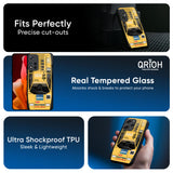 Yellow Racing Car Glass Case for Redmi 11 Prime