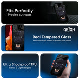 Angry Black Leopard Glass Case for Redmi 10 Prime