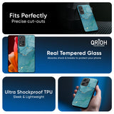 Blue Golden Glitter Glass Case for Redmi Note 14 Pro Plus 5G