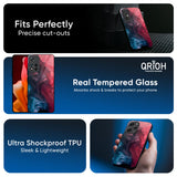 Blue & Red Smoke Glass Case for Redmi Note 14 5G