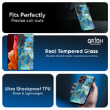 Turquoise Geometrical Marble Glass Case for Mi 14 CIVI