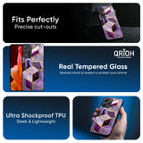 Purple Rhombus Marble Glass Case for Mi 14 CIVI