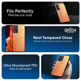 Orange Curve Pattern Glass Case for Redmi Note 14 5G