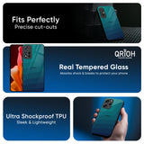 Green Triangle Pattern Glass Case for Redmi Note 14 Pro Plus 5G