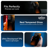 Orange Black Fusion Glass Case for Redmi Note 14 Pro Plus 5G